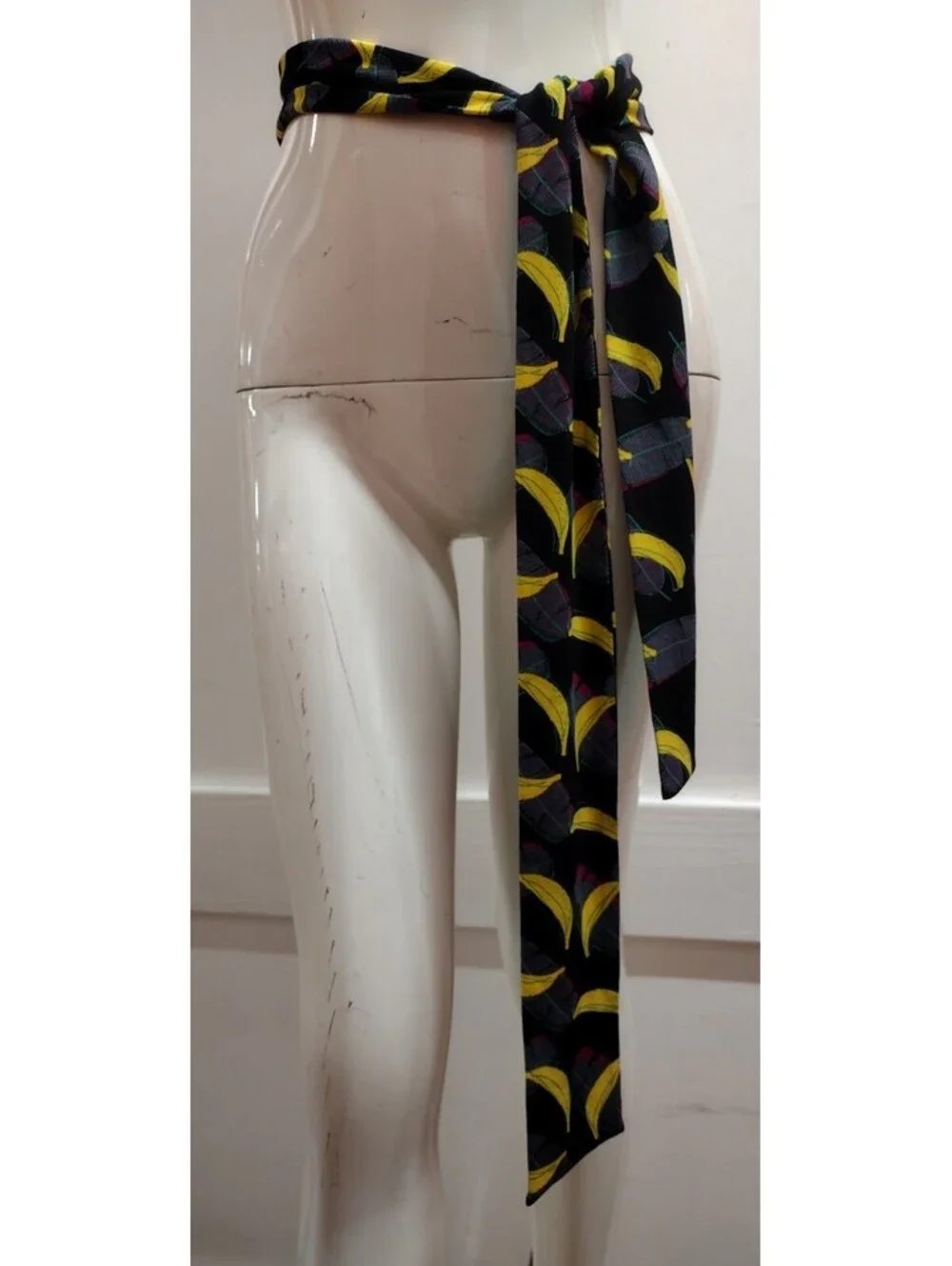 Stretch Cloth Jersey Sash Belt M/L Bananas Headband 3d Feathers POP ART BANANAS